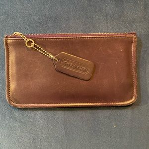 100% leather coach wallet/clutch, purple